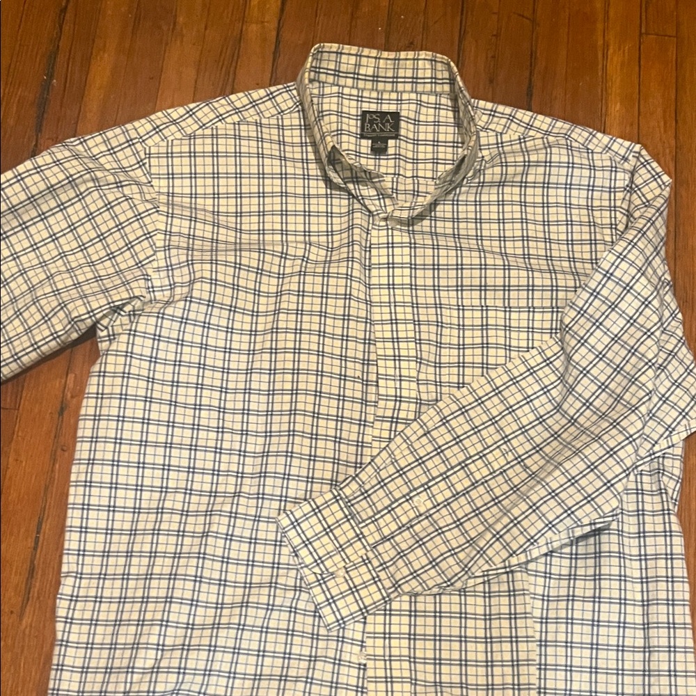 Like new Ralph Lauren Men's Checkered Shirt Blue & Cream (dressed or casual)